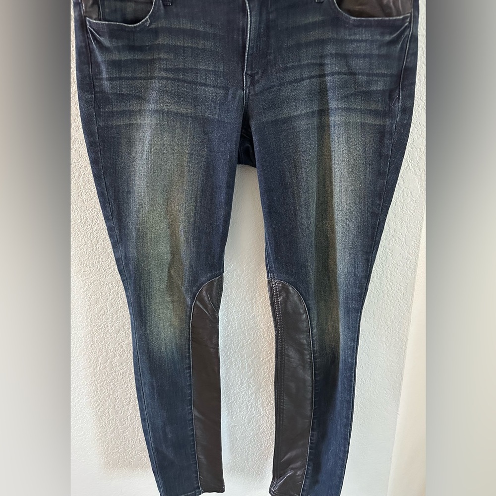 EUC 🖤 Express 🖤 Stella Low Rise Jeggings with Vegan Leather Accents 🖤 Size 14